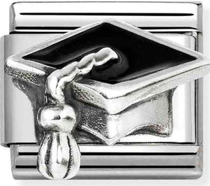 330204/32 Classic ,S/steel, enamel , 925 sterling silver Graduation Hat