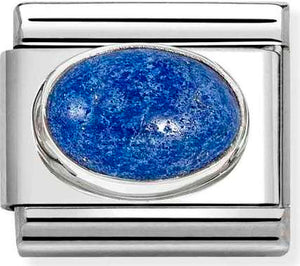 330510/09  Classic HARD STONES steel, 925  silver Lapis