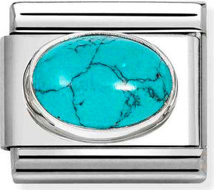330510/49  Classic HARD STONES steel, 925  silver Veined Turquoise
