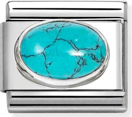 330510/49  Classic HARD STONES steel, 925  silver Veined Turquoise