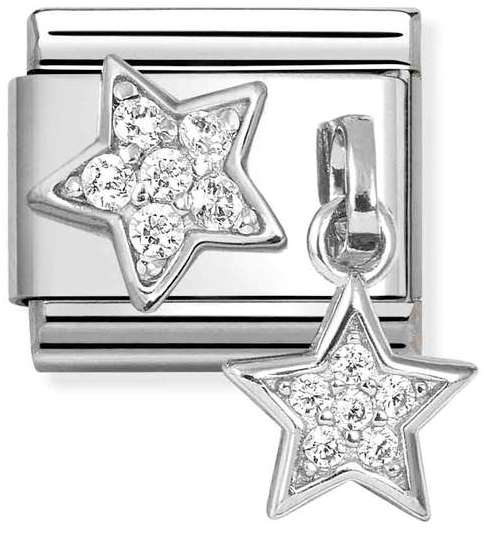 331817/16 Classic CHARMS steel, 925 silver, cz pavè Star