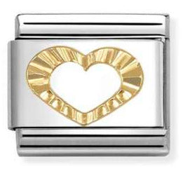 030149/63 Classic SYMBOLS steel and 18k gold Diamond heart profile
