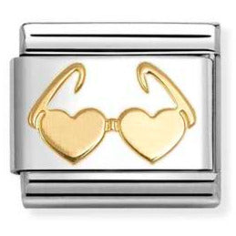 030149/67 Classic SYMBOLS steel and 18k gold Heart glasses