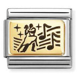 030166/68 Classic PLATES (IC) in steel and 18k gold Dance couple