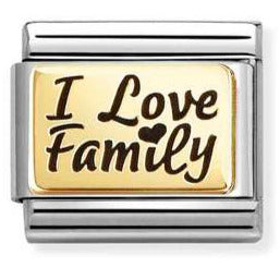 030166/69 Classic PLATES (IC) in steel and 18k gold I love family