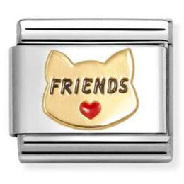030285/68 Classic SYMBOLS steel, enamel and 18k gold Red heart cat