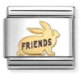 030285/73 Classic SYMBOLS steel, enamel & 18k gold Friends rabbit