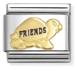 030285/74 Classic SYMBOLS steel, enamel & 18k gold Friends turtle