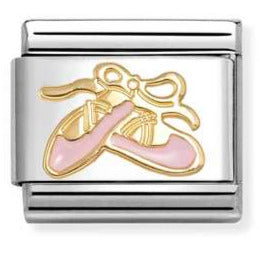 030285/76 Classic SYMBOLS steel, enamel & 18k gold Pink dance shoes