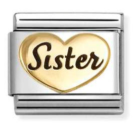 030285/78 Classic SYMBOLS steel, enamel & 18k gold Sister heart