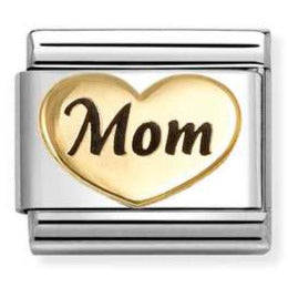 030285/79 Classic SYMBOLS steel, enamel and 18k gold Mom heart