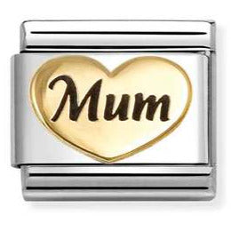 030285/80 Classic SYMBOLS steel, enamel & 18k gold Mum heart