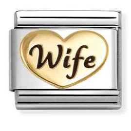 030285/82 Classic SYMBOLS steel, enamel & 18k gold Wife heart
