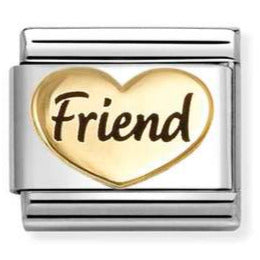 030285/84 Composable Classic SYMBOLS steel, enamel and 18k gold Friends heart
