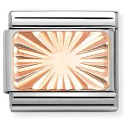 430101/56 Classic PLATES in stainless steel with 9k rose gold CUSTOM (56_Diamond plate)