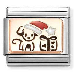 430204/07 Classic PLATES (IC) steel, enamel and bonded rose gold (07_Dog with gift pack)