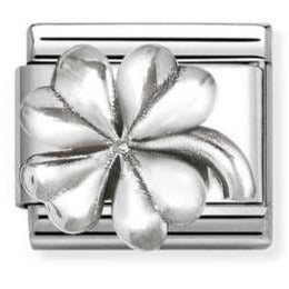 330101/96 Classic OXIDIZED SYMBOLS in st.steel and 925 sterling silver Four-leaf clover