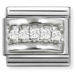 330304/50 CL SYMBOLS steel , Cubic zirconia and 925 sterling silver WHITE track