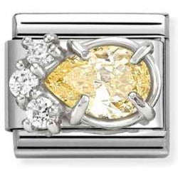 CL steel, CZ and 925 sterling silver YELLOW drop