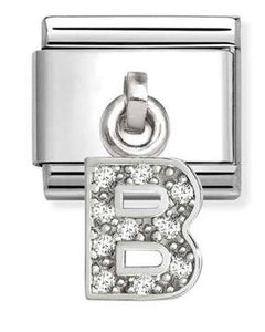 331818/02 Classic CHARMS LETTERS CZ steel & sterling silver B