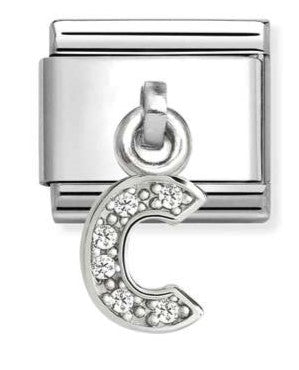 331818/03 Classic CHARMS LETTERS CZ steel & sterling silver C