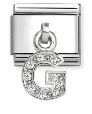 331818/07 Classic CHARMS LETTERS CZ steel & sterling silver G