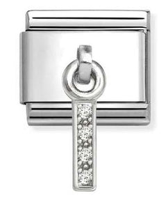 331818/09 Classic CHARMS LETTERS CZ steel & sterling silver I