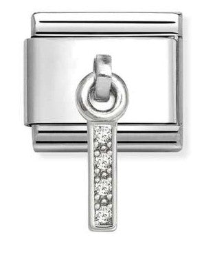 331818/09 Classic CHARMS LETTERS CZ steel & sterling silver I