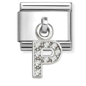 331818/16 Classic CHARMS LETTERS CZ steel and 925 sterling silver (16_P)