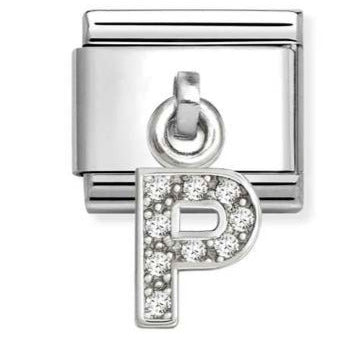 331818/16 Classic CHARMS LETTERS CZ steel and 925 sterling silver (16_P)