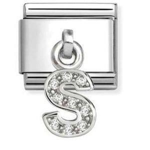 331818/19 Classic CHARMS LETTERS CZ steel and 925 sterling silver (19_S)