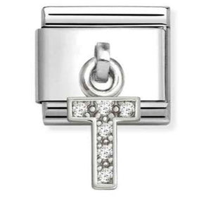331818/20 Classic CHARMS LETTERS CZ steel and 925 sterling silver (20_T)