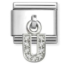 331818/21 Classic CHARMS LETTERS CZ steel and 925 sterling silver (21_U)