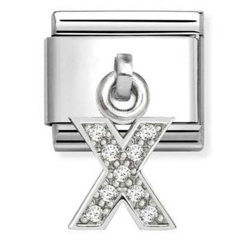 331818/24 Classic CHARMS LETTERS CZ steel and 925 sterling silver (24_X)