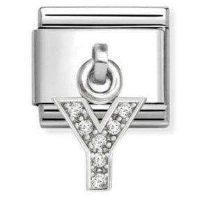 331818/25 Classic CHARMS LETTERS CZ steel and 925 sterling silver (25_Y)