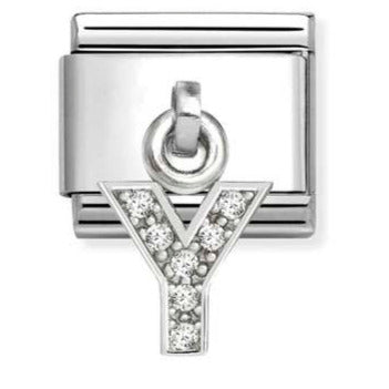 331818/25 Classic CHARMS LETTERS CZ steel and 925 sterling silver (25_Y)
