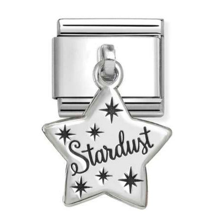 331811/15 Classic ENGRAVED CHARMS (IC) in steel and 925 sterling silver Stardust star