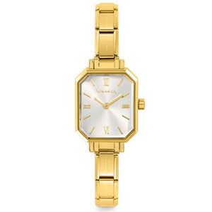 PARIS watch with steel strap RECTANGULAR GOLD Silver