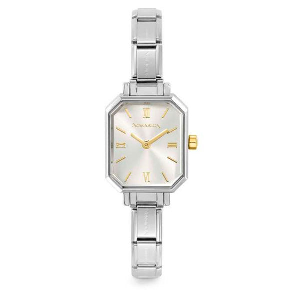 PARIS watch with steel strap and  RECTANGULAR hands Silver