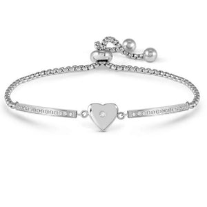 MILLELUCI ed. REFINED bracelet in steel and cubic zirconia (022_Heart)