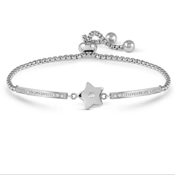 MILLELUCI ed. REFINED bracelet in steel and cubic zirconia (023_Star)