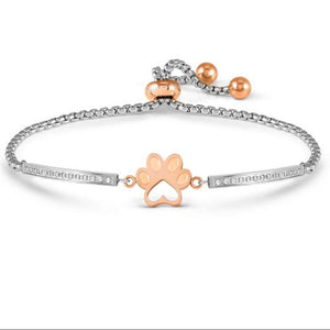 MILLELUCI ed. REFINED bracelet in steel and cubic zirconia (ROSE) (013_dog footprint)