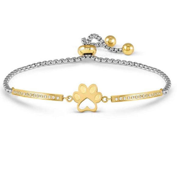 MILLELUCI ed. REFINED bracelet in steel and cubic zirconia ( RICCO) (013_dog footprint)