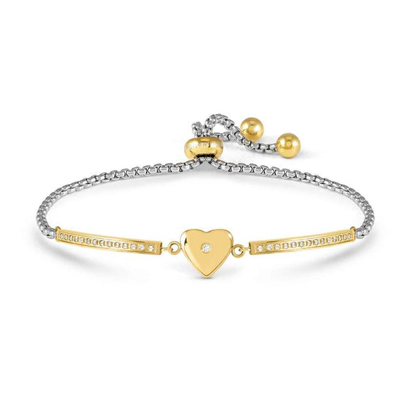 MILLELUCI ed. REFINED bracelet in steel and cubic zirconia ( RICCO) (022_Heart)