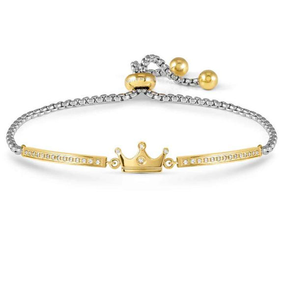MILLELUCI ed. REFINED bracelet in steel and cubic zirconia ( RICCO) (039_Crown)