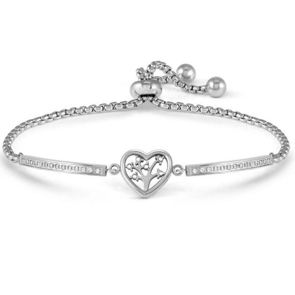 MILLELUCI ed. REFINED bracelet in steel and cubic zirconia (017_Tree life)
