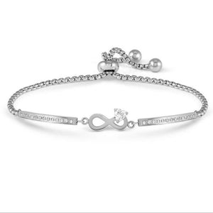 MILLELUCI ed. REFINED bracelet in steel and cubic zirconia (024_Infinite)