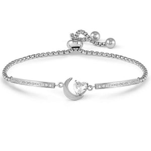 MILLELUCI ed. REFINED bracelet in steel and cubic zirconia (038_Moon)