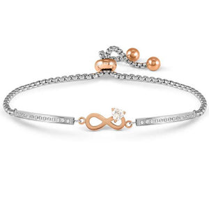 MILLELUCI ed. REFINED bracelet in steel and cubic zirconia (ROSE) (024_Infinite)