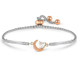 MILLELUCI ed. REFINED bracelet in steel and cubic zirconia (ROSE) (038_Moon)